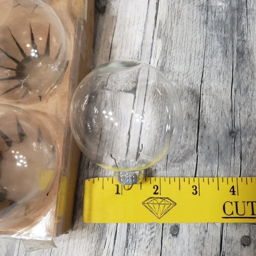 13 Clear Glass Ornaments with Gold and Sliver Accents
